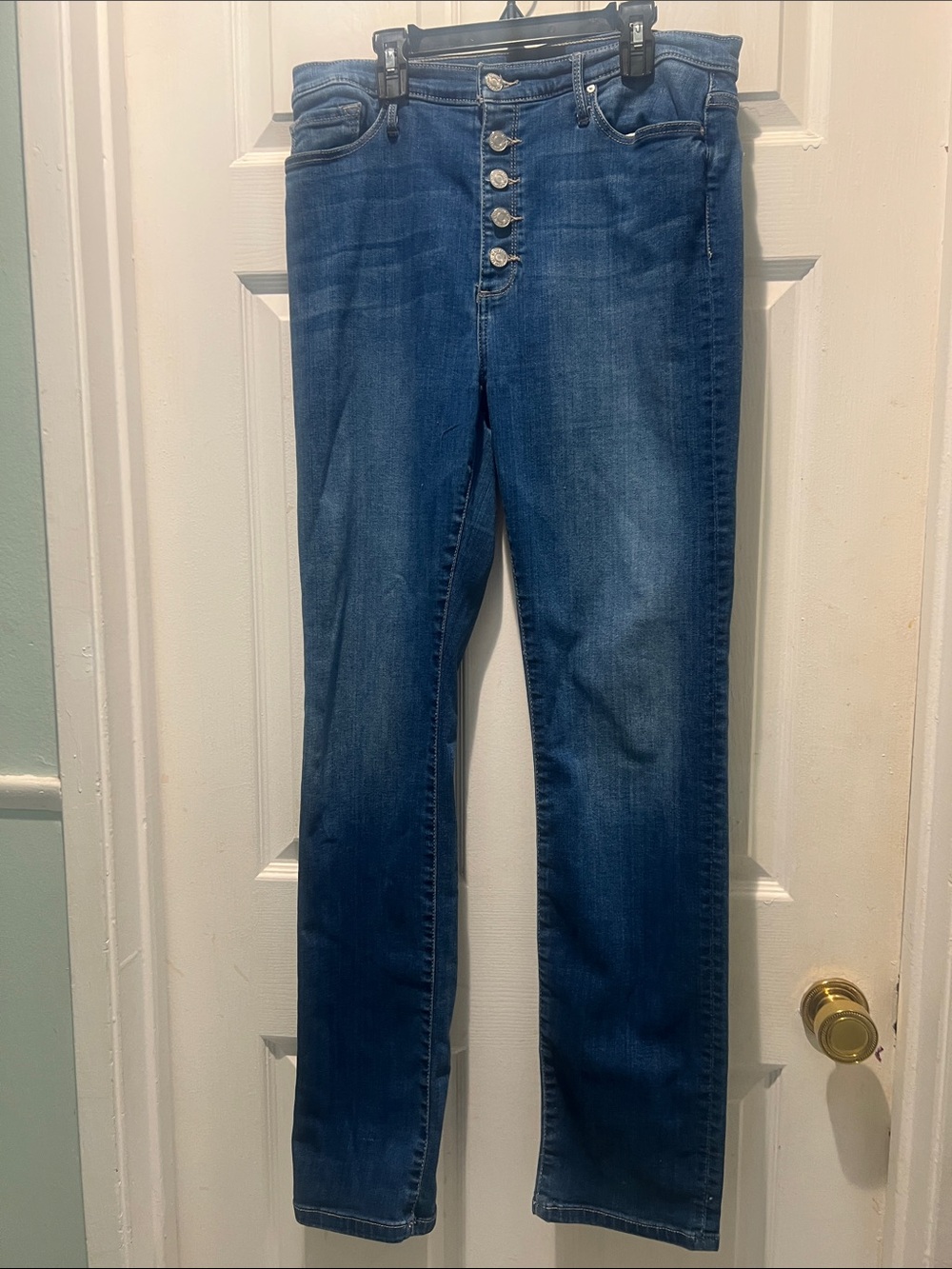 Black Orchid Straight-Leg Button-Fly Jeans - Blue Wash